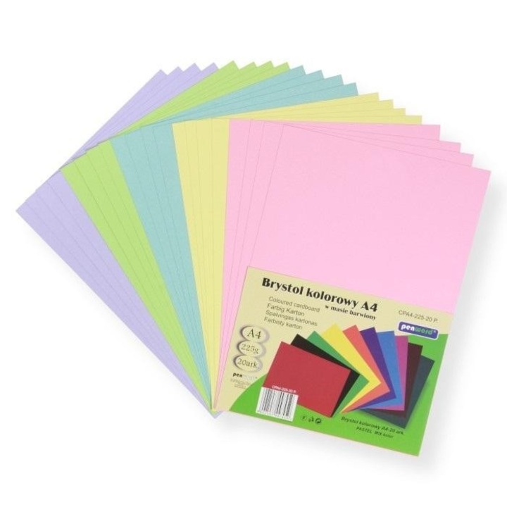 Set 20 cartoane colorate, PENWORD, colorat A4