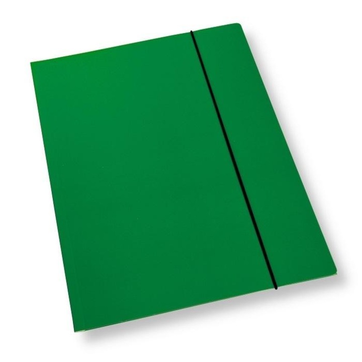 Set 10 mape A4, cu banda elastica, lac verde, 350 g/m², PENWORD