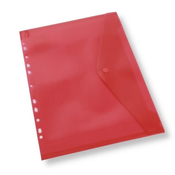 Plic A4 cu perforare europeana, rosu, PENWORD