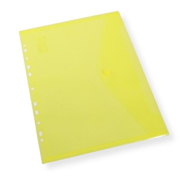 Plic A4, cu perforare europeana, galbena, PENWORD