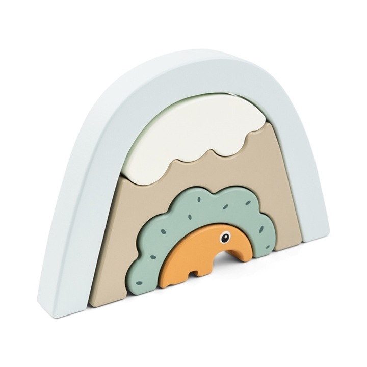 Done by Deer fa puzzle, 5 db, sokszínű, 17.x15x2cm