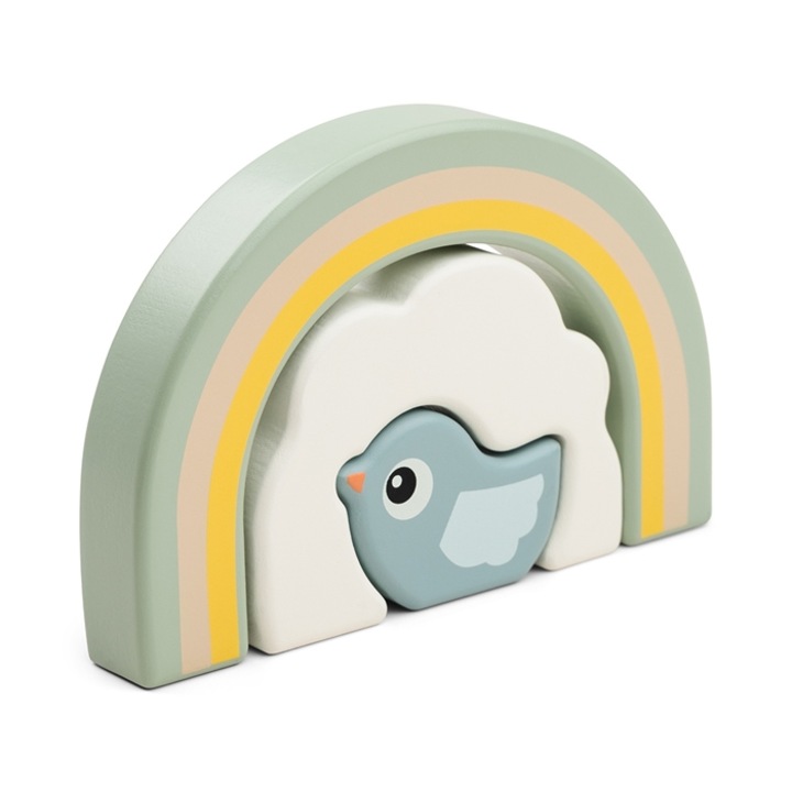 Fa kirakó, Done By Deer, 3 darab, Többszínű, 13,5x9x2cm, 1év+