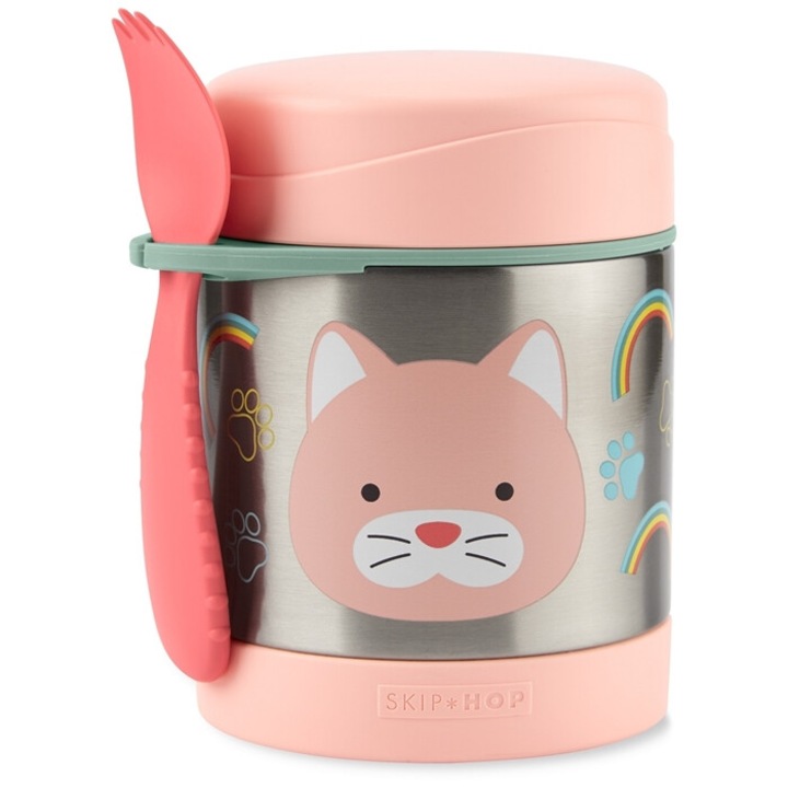 Skip Hop Kids termosz, rozsdamentes acél, villával, 325 ml, többszínű
