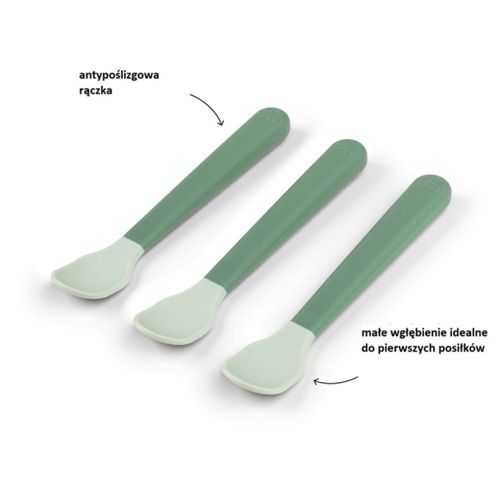 Done by Deer Foodie 3 darabos bébikanál szett, könnyen megfogható, zöld, 14 cm
