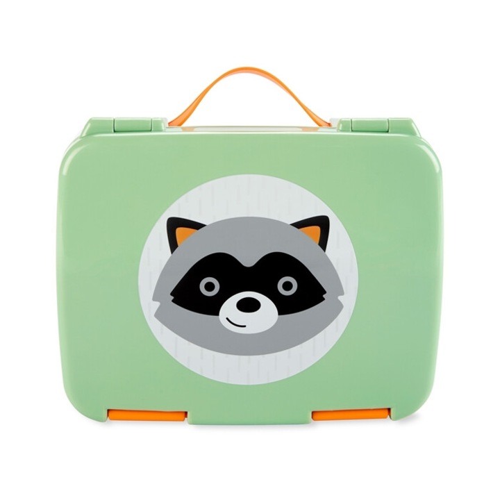 Кутия за храна Skip Hop ZOO Bento, зелена, 21.5x6.5x17.5 см, комплект от 2 кутийки за закуски