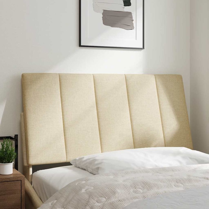 Мека табла за легло vidaXL, кремава, 100 см, плат, 0.7 Kg 4019154