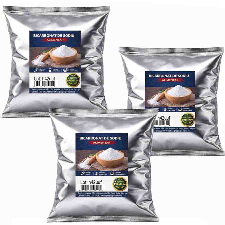 Bicarbonat de sodiu alimentar Pachet 3x1kg