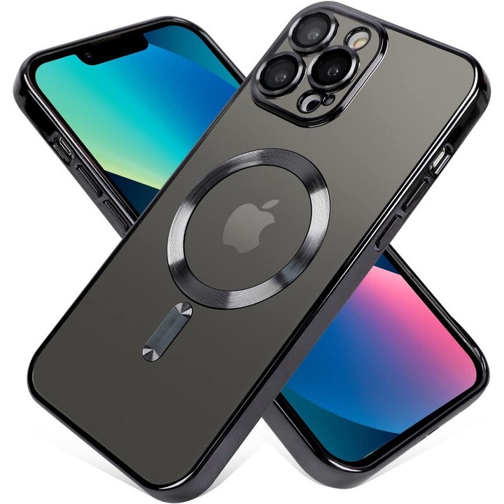 YSBER telefontok iPhone 16 Pro Max telefonhoz, kamera védelem, mágneses, ütésálló, Tpu, Fekete