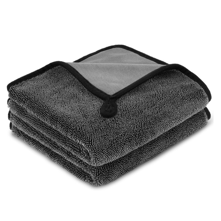 Set 2 Prosop Auto Microfibra, SINBINTA, Fara scame, Rezistente la decolorare, Foarte absorbant, Indeparteaza murdaria si lichidele, Pentru lustruire auto, epilare cu ceara, intretinere sau curatare casa, 60 x 90 cm, Gri
