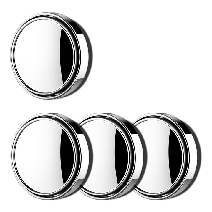 Set 4 oglinda auxiliara, Oglinda unghi mort convexa Swing, Axroad Mall, pentru unghi mort, rotatie 360, impermeabil, HD, ofera vizibilitate suplimentara, imbunatateste siguranta in conducere, ABS/Sticla, diametru de 5 cm, Argintiu