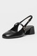 Furla, Pantofi Mary Jane de piele cu toc si catarama, Auriu, Negru stins, 40