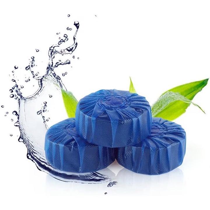 Set 10 in pachet/ 2 pachete Odorizante toaleta, anticalcar si dezodorizant, Tablete pentru bazinul toaletei WC, Pastile parfumate pentru rezervor WC, albastru
