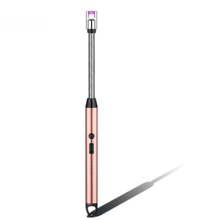 Bricheta reincarcabila electrica, USB, flexibila, universala, Rose Gold, UA