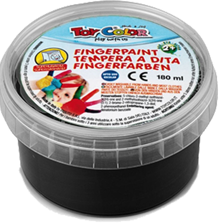 Боя за рисуване с пръсти Toy Color черна 180мл
