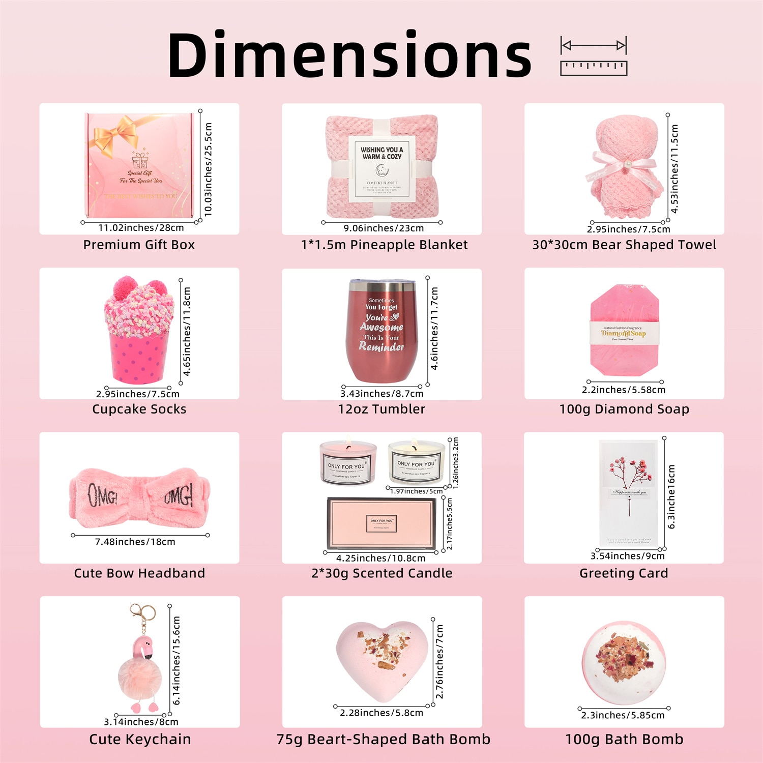 Set 13 Cadouri de Zi de Nastere pentru Femei, Cutie Roz Cadouri pentru ...