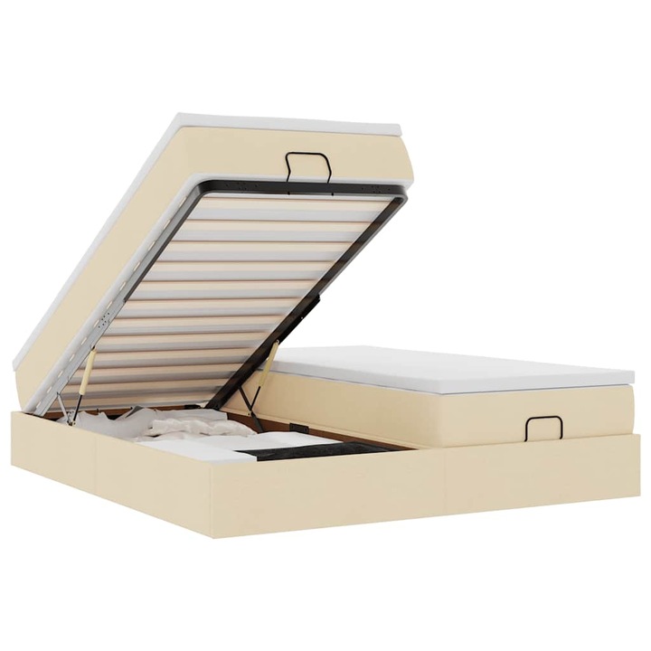 VidaXL oszmán ágykeret matracokkal krém 180x200cm szövet 57.24 kg