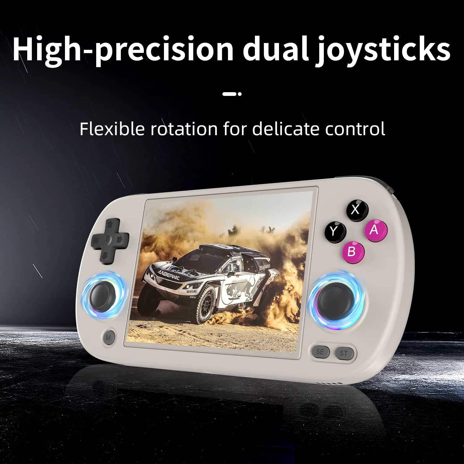 Consola retro portabila ANBERNIC RG40XX H cu jocuri, quad core Cortex-A53 1.5GHz, 1GB LPDDR4, IPS LCD 4" 640x480, 3200 mAh, WiFi 5, Bluetooth 4.2, gri