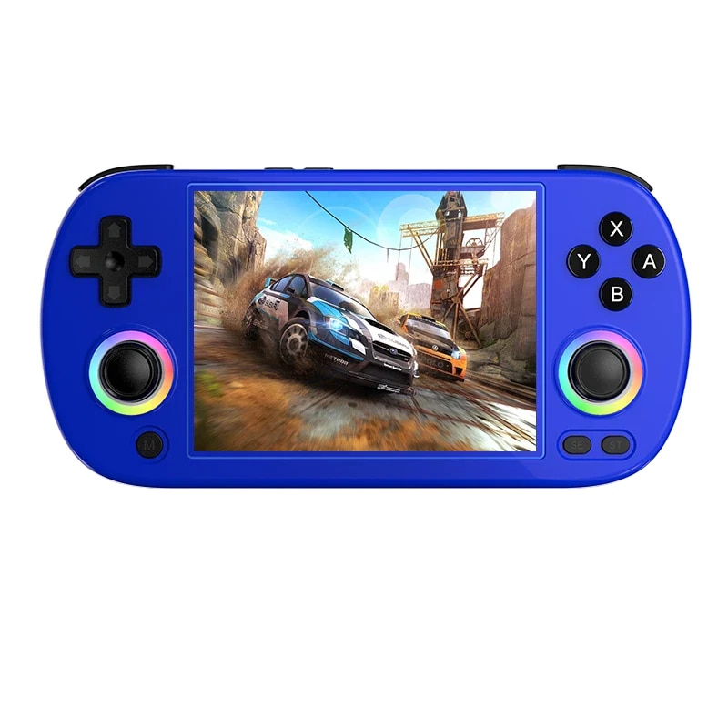 Consola retro portabila ANBERNIC RG40XX H cu jocuri, quad core Cortex-A53 1.5GHz, 1GB LPDDR4, IPS LCD 4" 640x480, 3200 mAh, WiFi 5, Bluetooth 4.2, albastru