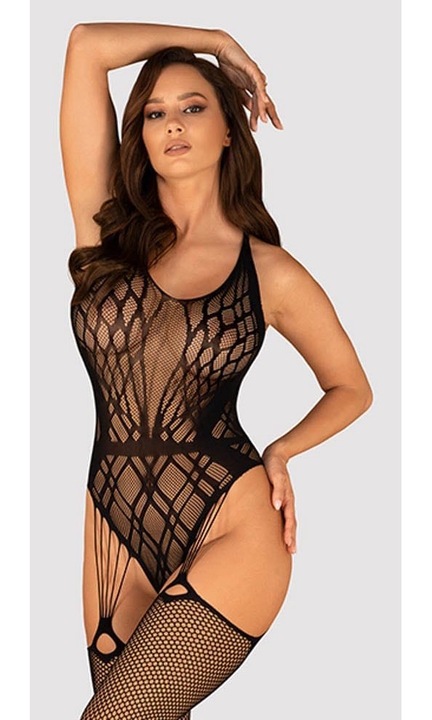 Szexi fehérnemű 53X Bodystocking G324 fekete S/M/L