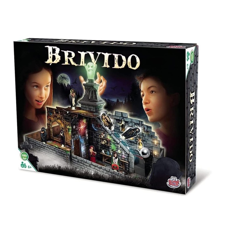 Настолна игра Grandi Giochi BRIVIDO 9122210 1-46, Призрачен замък с капани и забавление, Със светещ в тъмното призрак, Италианска версия, 35.5 х 26.5 см, Многоцветен