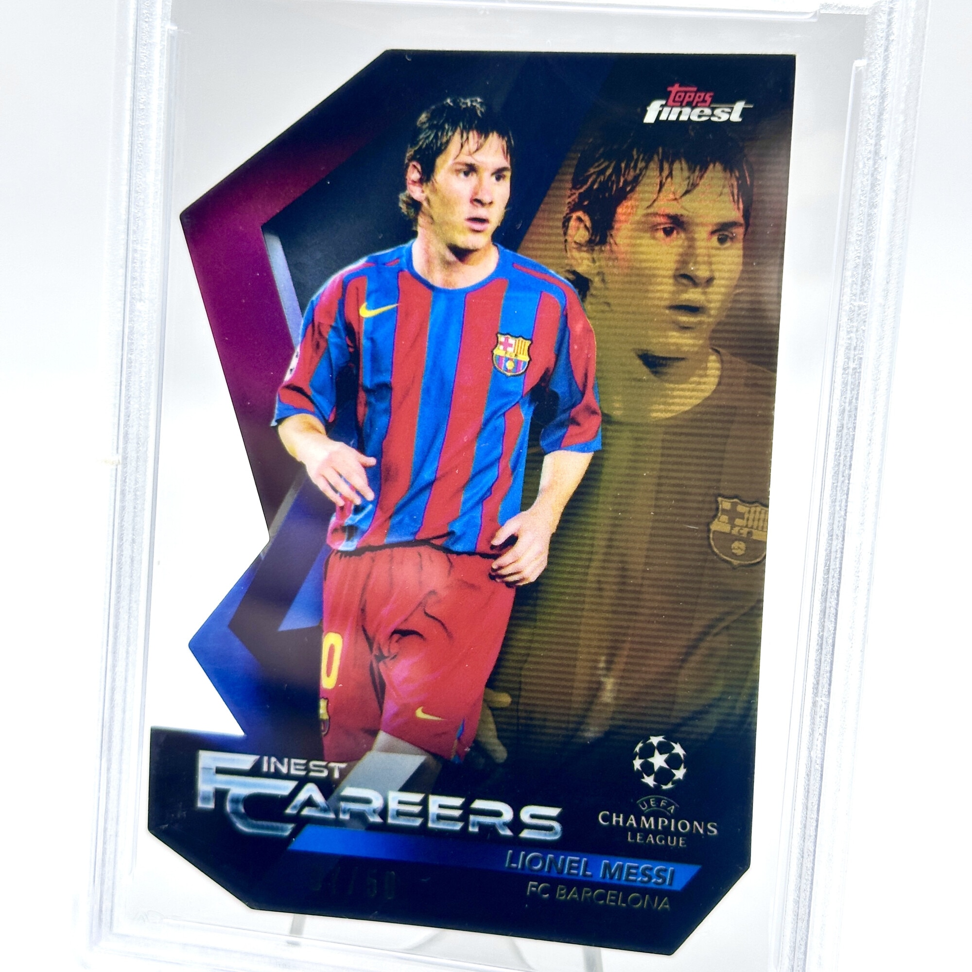 Messi Topps Cartonas de fotbal Topps, Lionel Messi, Gradat PSA 9 din colectia 2018 ...
