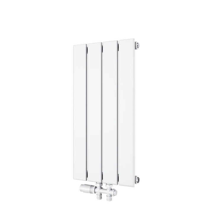 Calorifer vertical, 600×311mm, Un singur strat, 222W, Cu supapa, Alb