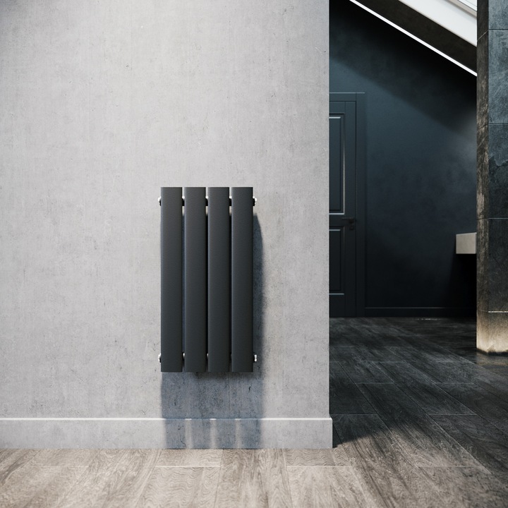 Calorifer vertical, 600×311mm, Un singur strat, 222W, Anthracite gray