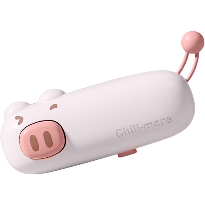 Fitilomania csomagzáró gép, USB-C töltés, 400 mAh, Malac modell, Rózsaszín, 10.2 x 3.7 x 4.3 cm