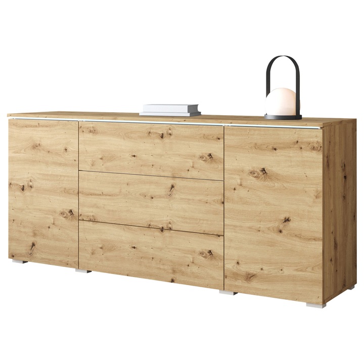 Comoda Sawoti 150 cu Iluminat, MIRJAN24, stejar artisan, 40x150x66 cm