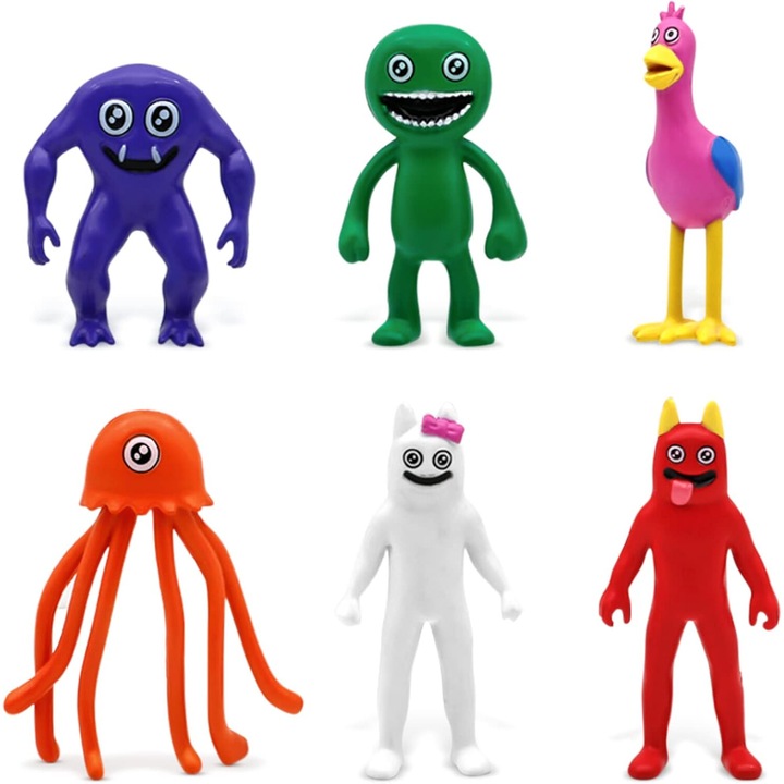 Set 6 jucarii figurine plastic Garten of BanBan, Pentru Copii, Galben, 6-10 cm, Dalimag