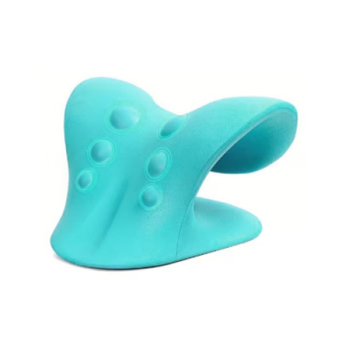 Perna relaxanta pentru gat si umeri, dispozitiv de tractiune cervicala pentru ameliorarea durerii, perna chiropractica, turquoise