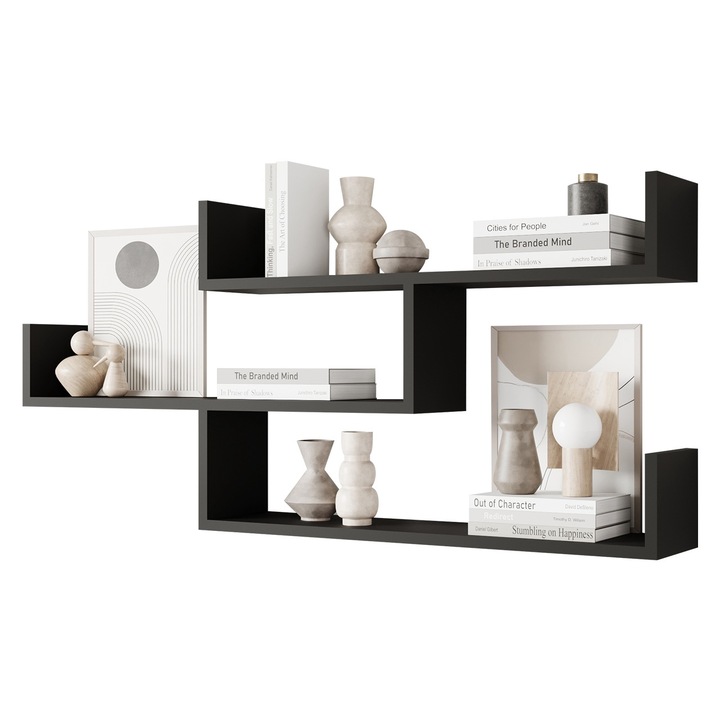 Raft de perete Cygni 3, MIRJAN24, grafit, 119x55x18 cm