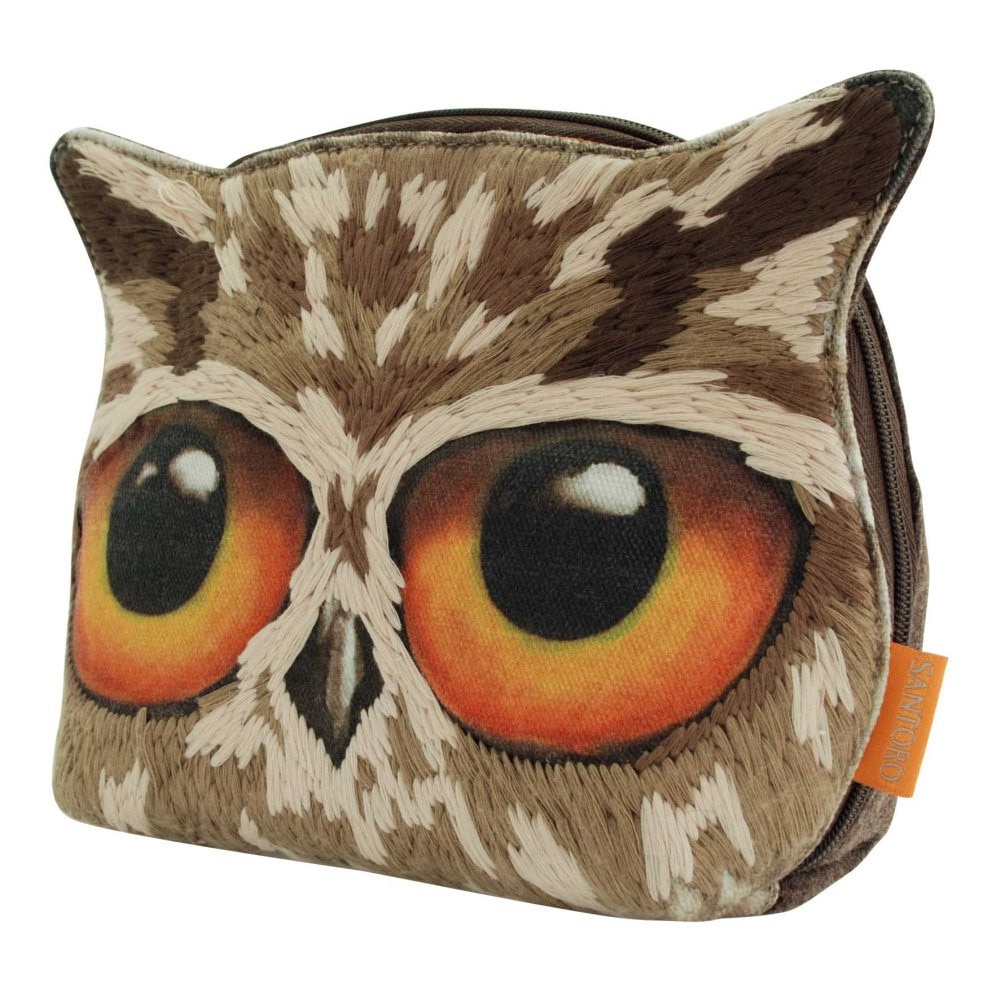 Portofel brodat mare Book Owls