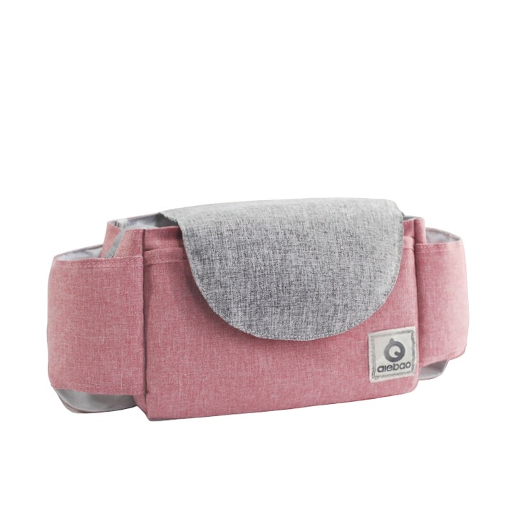 Многофункционална чанта за бебешки колички, за бебета и родители, модерен дизайн, 4 места за съхранение, просторни отделения, водоустойчив материал, розово - SMArtCo®