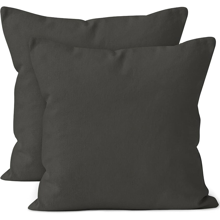 Set 2 fete de perna 90 x 90 cm bumbac ranforce gri inchis