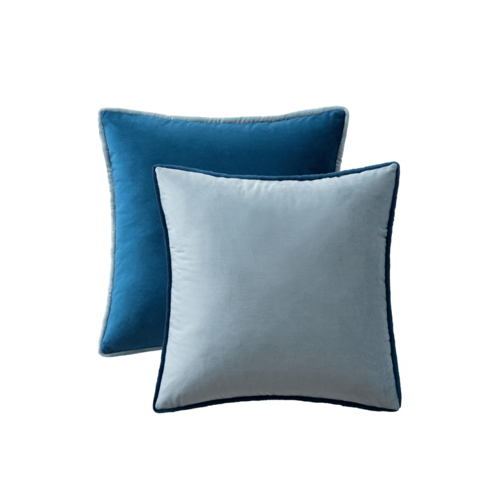 Set 2 fete de perne decorative, Miulee, albastru inchis/albastru deschis, 40x40 cm, DMXL