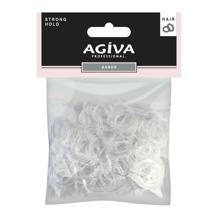Set elastice de par Agiva Professional, Silicon, Incolor, 100 buc