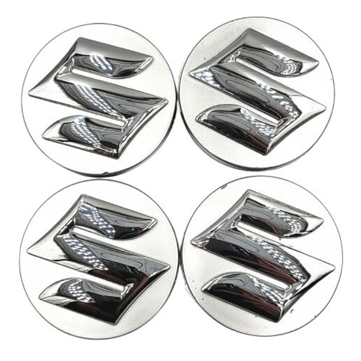 Комплект 4 броя тасове за джанти SUZUKI, 58 мм, черни, сребристи