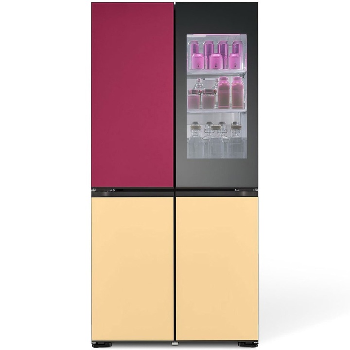 LG GMV960NNME Side by side hűtőszekrény, 617l, No Frost, MoodUP, Wi-Fi, InstaView, ThinQ, E energiaosztály, H 187cm, Többszínű