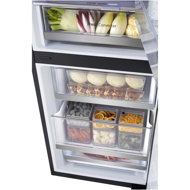 Combina frigorifica LG MoodUP GBG7190CEV, 349 l, InstaView, Compresor Smart Inverter, Wi-Fi, Linear Cooling, Clasa C, H 186 cm, Multicolor