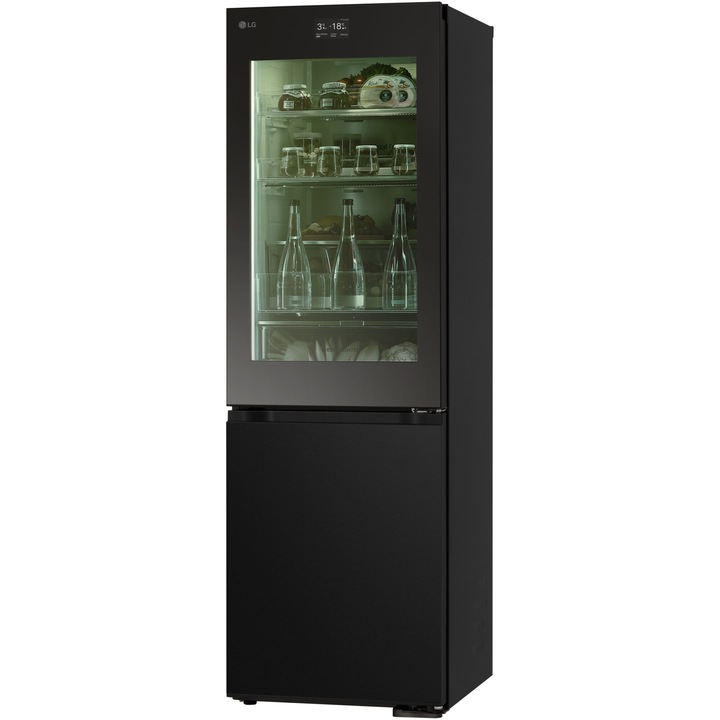 Combina frigorifica LG MoodUP GBG7190CEV, 349 l, InstaView, Compresor Smart Inverter, Wi-Fi, Linear Cooling, Clasa C, H 186 cm, Multicolor