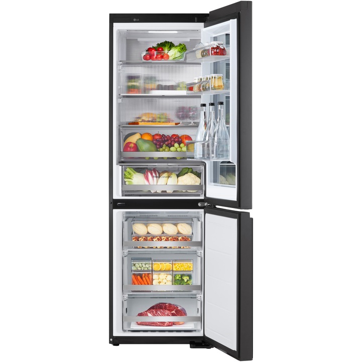 Combina frigorifica LG MoodUP GBG7190CEV, 349 l, InstaView, Compresor Smart Inverter, Wi-Fi, Linear Cooling, Clasa C, H 186 cm, Multicolor