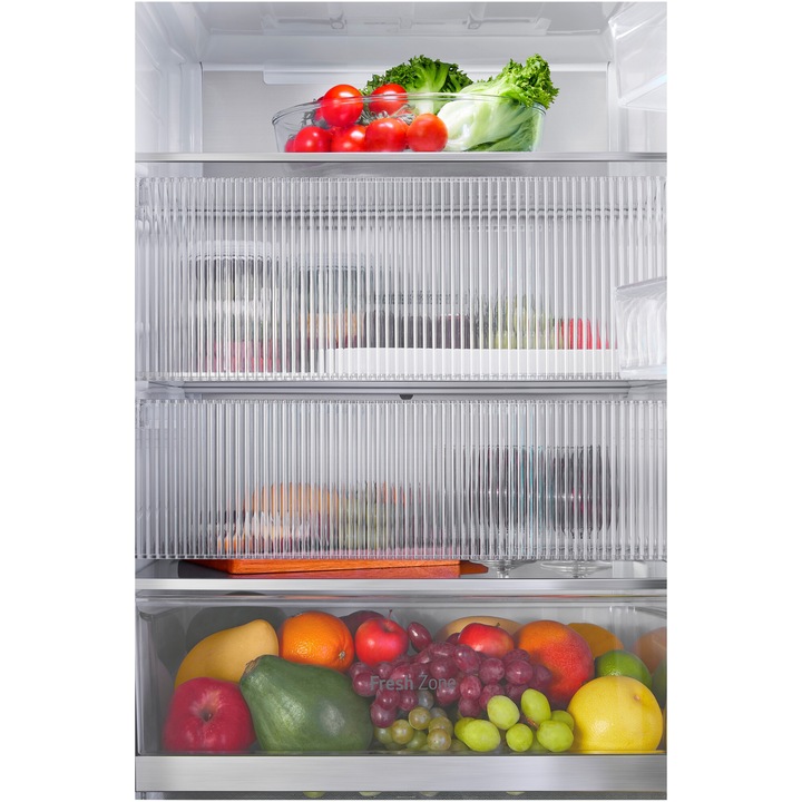 Combina frigorifica LG GBG5160CEV, 349 l, No Frost, InstaView, Compresor Smart Inverter, Wi-Fi, Door Cooling+, Clasa C, H 186 cm, Negru