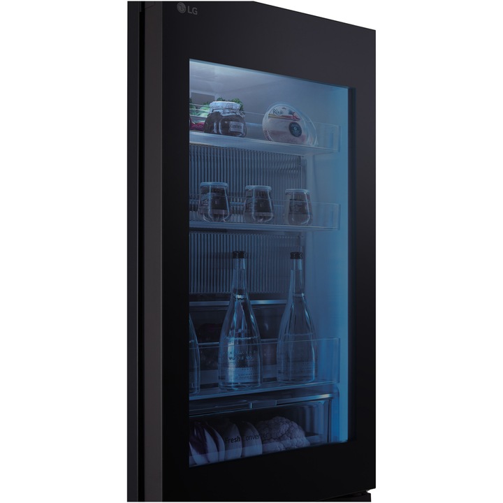 Combina frigorifica LG GBG5160CEV, 349 l, No Frost, InstaView, Compresor Smart Inverter, Wi-Fi, Door Cooling+, Clasa C, H 186 cm, Negru