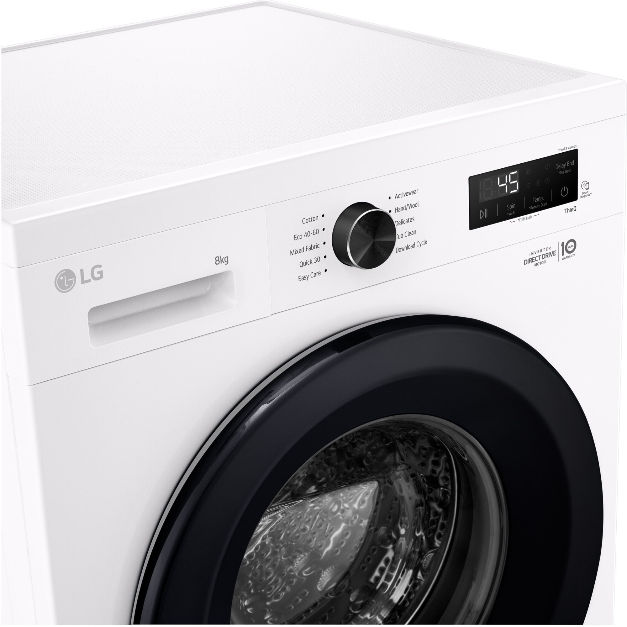 Masina de spalat rufe LG F4X1008NWK, 8 kg, Clasa A, 1400 RPM, 6 Motion, Inverter Direct Drive, Wi-Fi, Alb