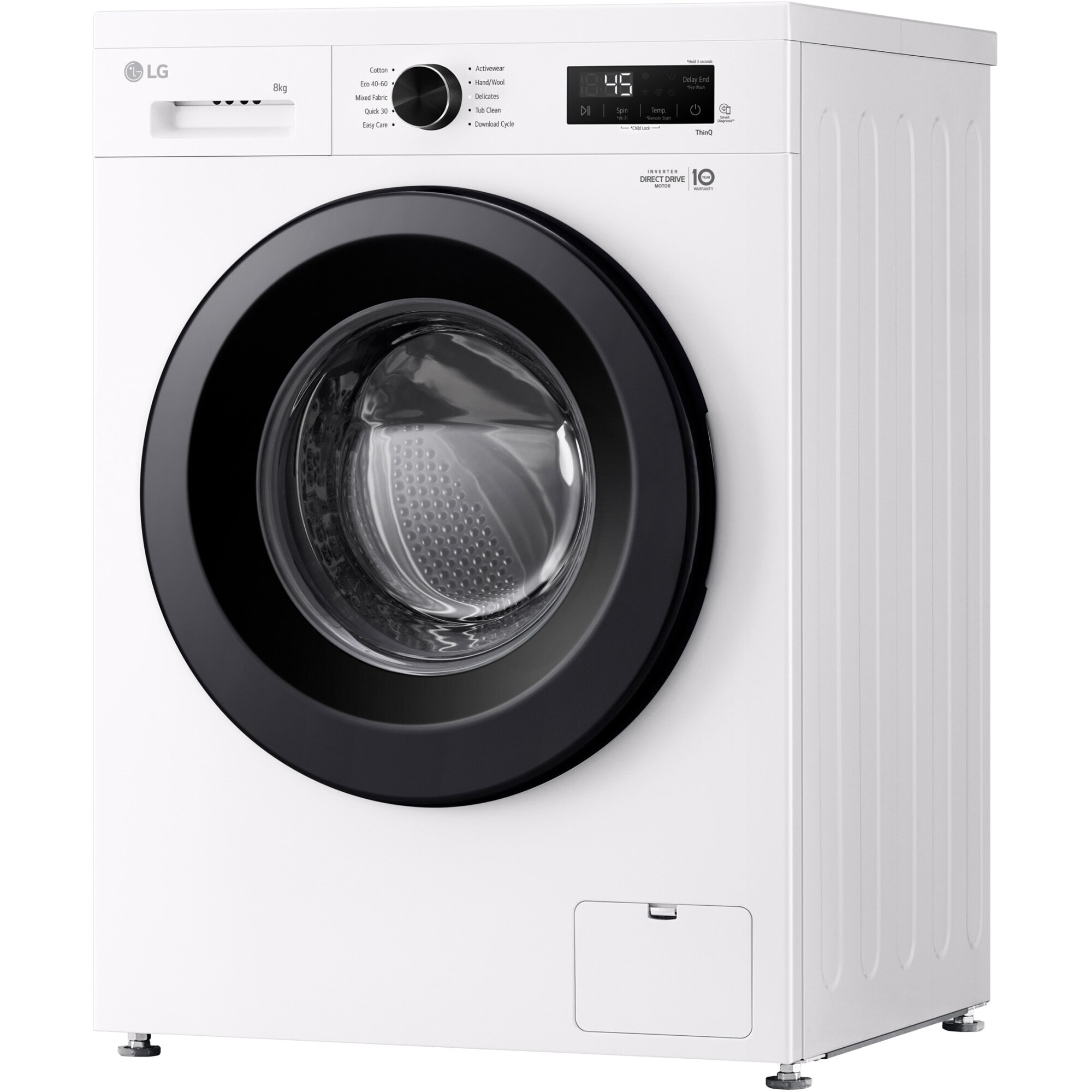 Masina de spalat rufe LG F4X1008NWK, 8 kg, Clasa A, 1400 RPM, 6 Motion, Inverter Direct Drive, Wi-Fi, Alb