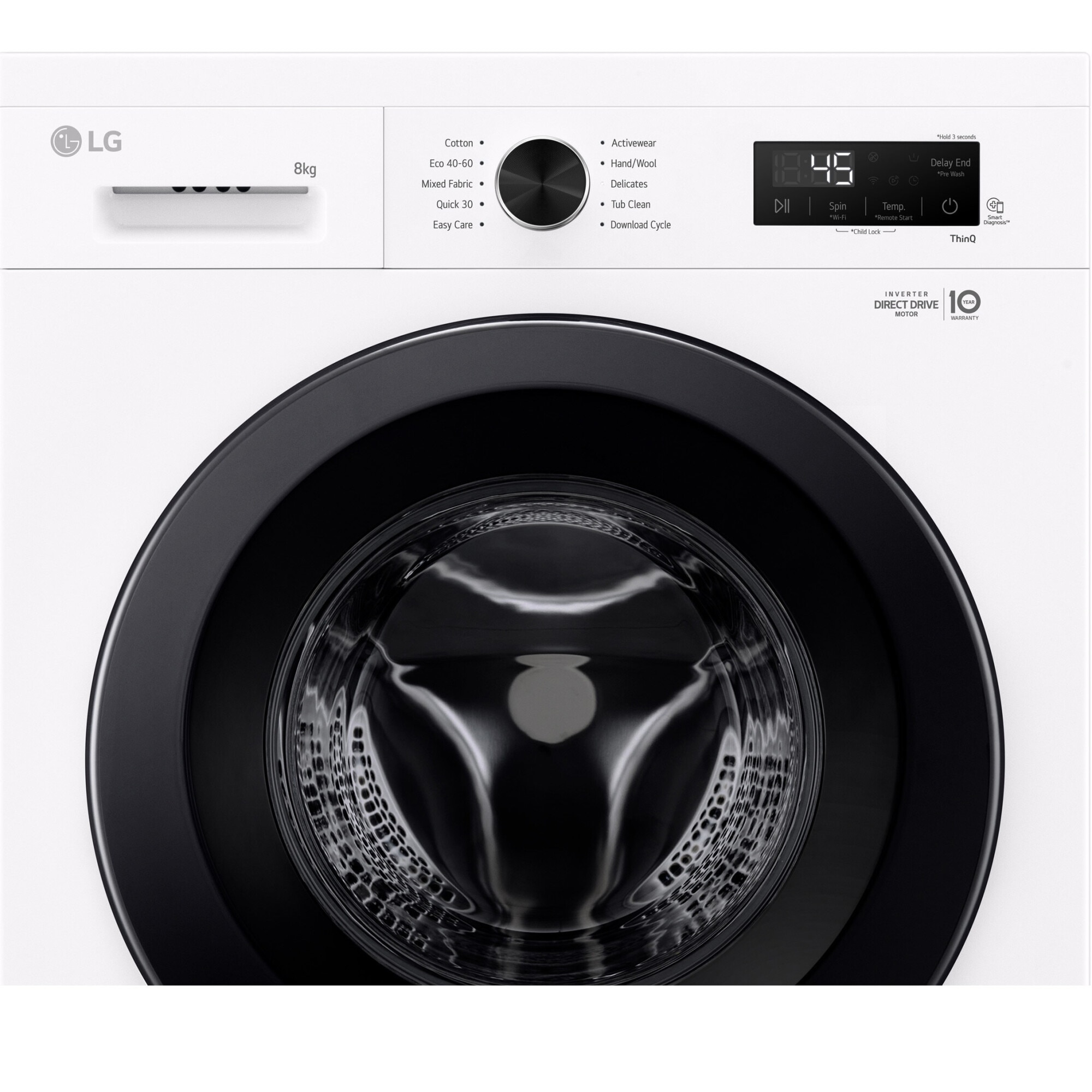 Masina de spalat rufe LG F4X1008NWK, 8 kg, Clasa A, 1400 RPM, 6 Motion, Inverter Direct Drive, Wi-Fi, Alb