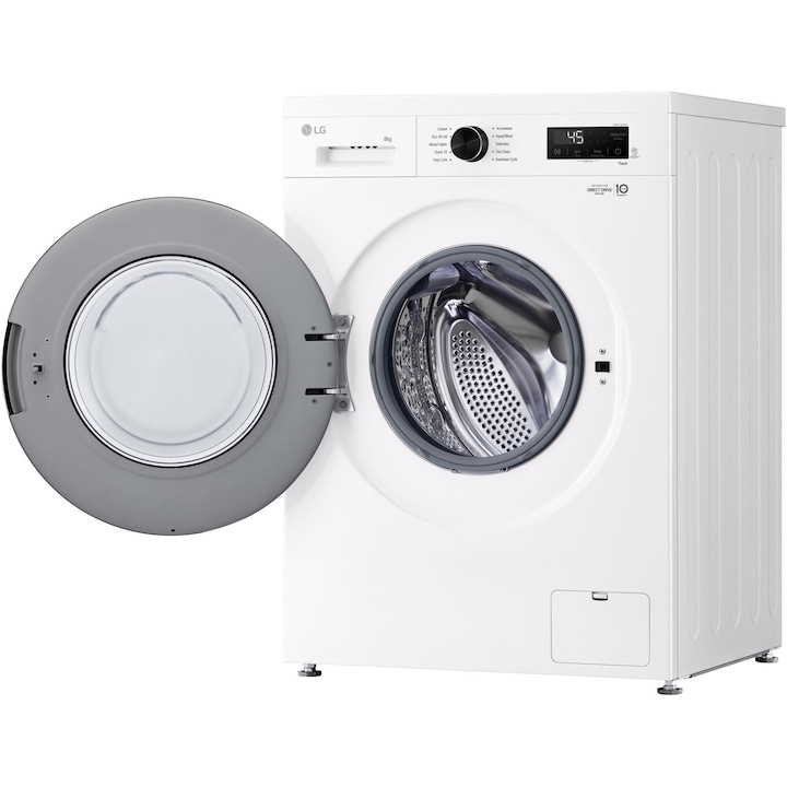 Masina de spalat rufe LG F4X1008NWK, 8 kg, 1400 RPM, 6 MOTION, Inverter Direct Drive, Steam, Wi-Fi, Alb