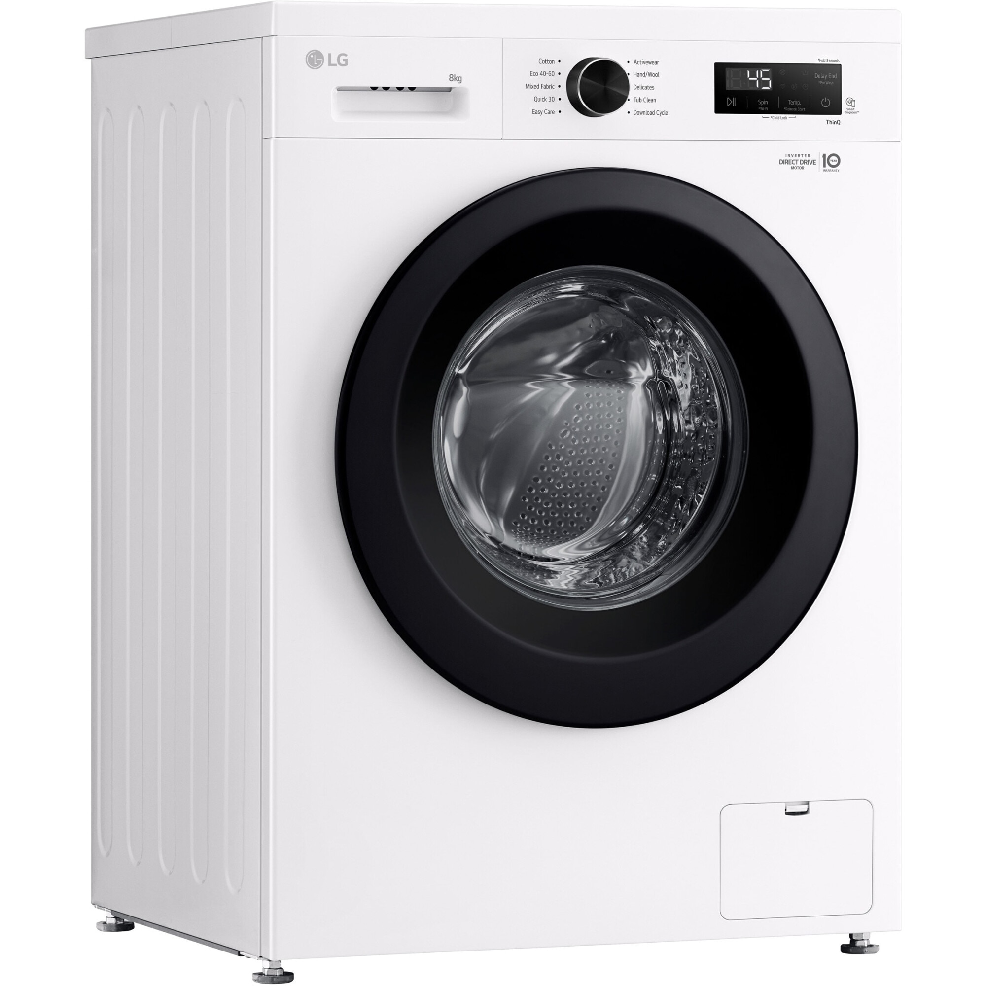 Masina de spalat rufe LG F4X1008NWK, 8 kg, Clasa A, 1400 RPM, 6 Motion, Inverter Direct Drive, Wi-Fi, Alb