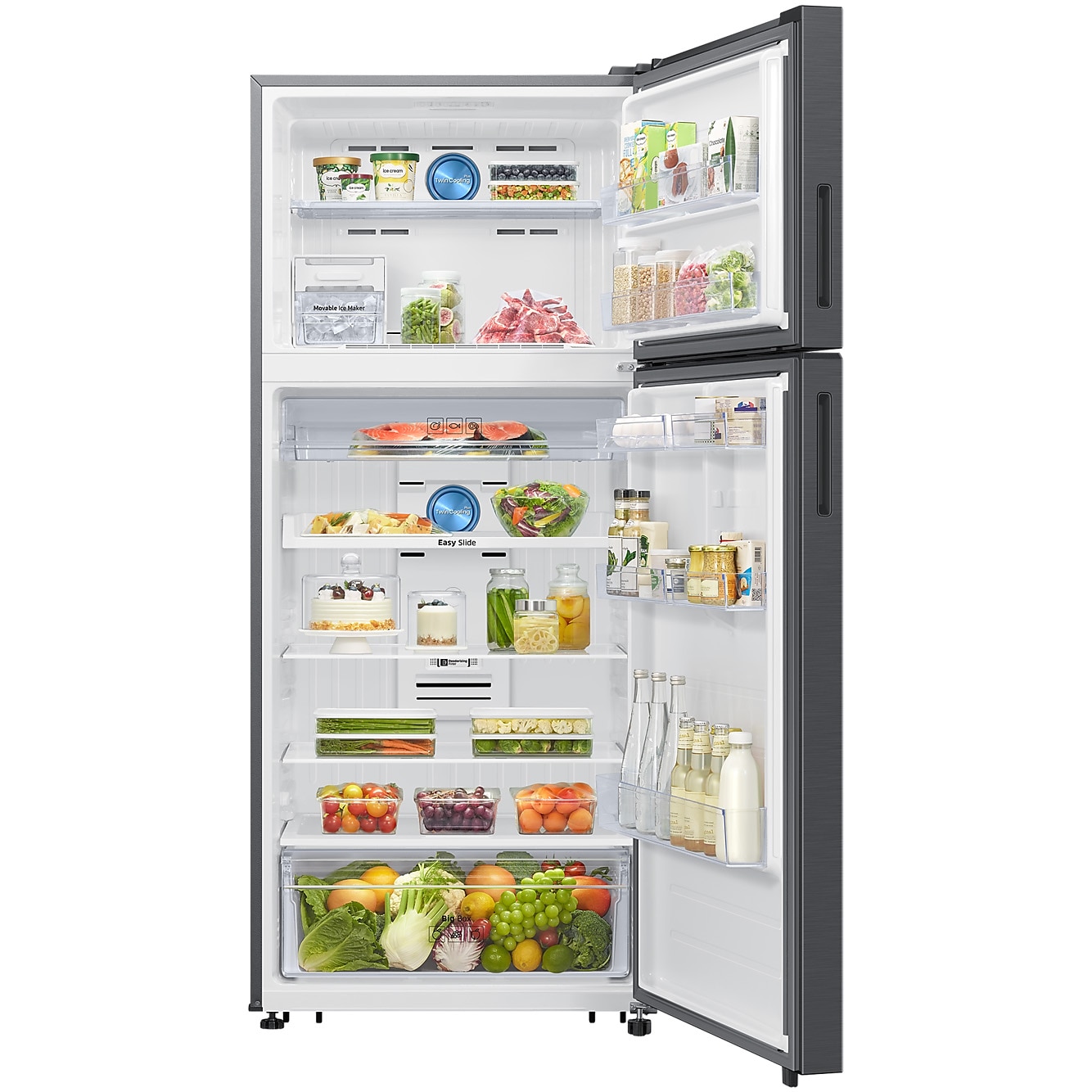 Frigider cu doua usi Samsung RT53DG7A14S9EO, 530 l, Twin Cooling Plus, Clasa E, Digital Inverter, Smart Things WiFi, H 185 cm, Inox
